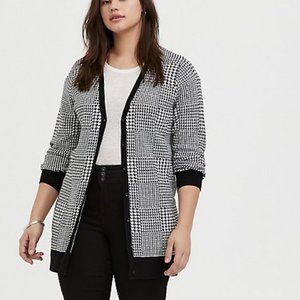 Torrid Plaid Houndstooth Slub Cardigan